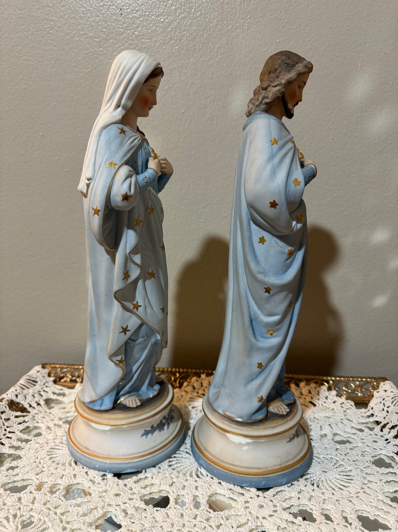 Vieux Andenne Sacred Heart of Jesus and Immaculate Mary Bisque