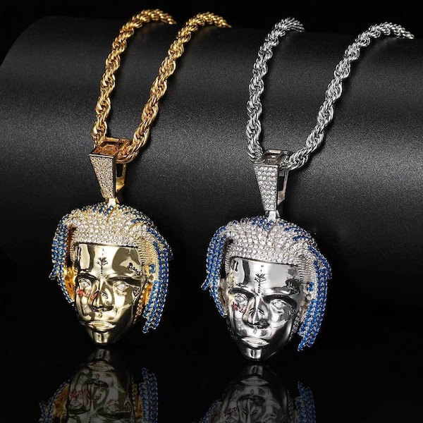 Hip-Hop Singer XXXTentacion Pendant Necklace Micro Zircon trendy personalized Hip-Hop Necklace Urban Fashion Streetwear Accessories