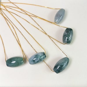 Natural Green Jadeite Jade &quot;Good Luck Button&quot; Necklace, Icy Lucky TongTong Pendant Necklace, Christmas Gift for Her