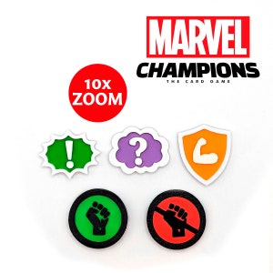 Tokens de Estado y Agotado-Listo para Marvel Champions