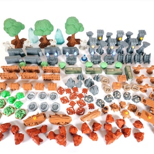 Full 3D Token Pack for Gloomhaven, Frosthaven, Jaws of the Lion, D&D, Pathfinder, RPGs – Over 100 Scenic Pieces with LED