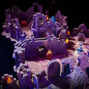 Frosthaven: Snow Wall & Torch Hex Set – Modular LED Terrain for Hex Grid Games, Gloomhaven, Frosthven, Jaws of the Lion