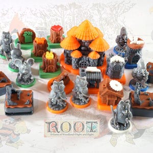 Komplettes Miniaturen- und Komponenten-Kit für Root – Basisspiel, alle Miniaturen und Spielsteine
