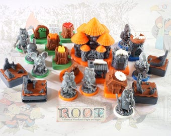 Complete Miniatures and Component Set for Root – Base Game Tokens & Resin Figures
