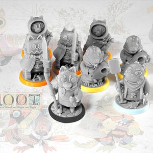 3D Miniatures for Root: Riverfolk | Mechanical Marquise, Vagabond, River Company, Lizard Cult