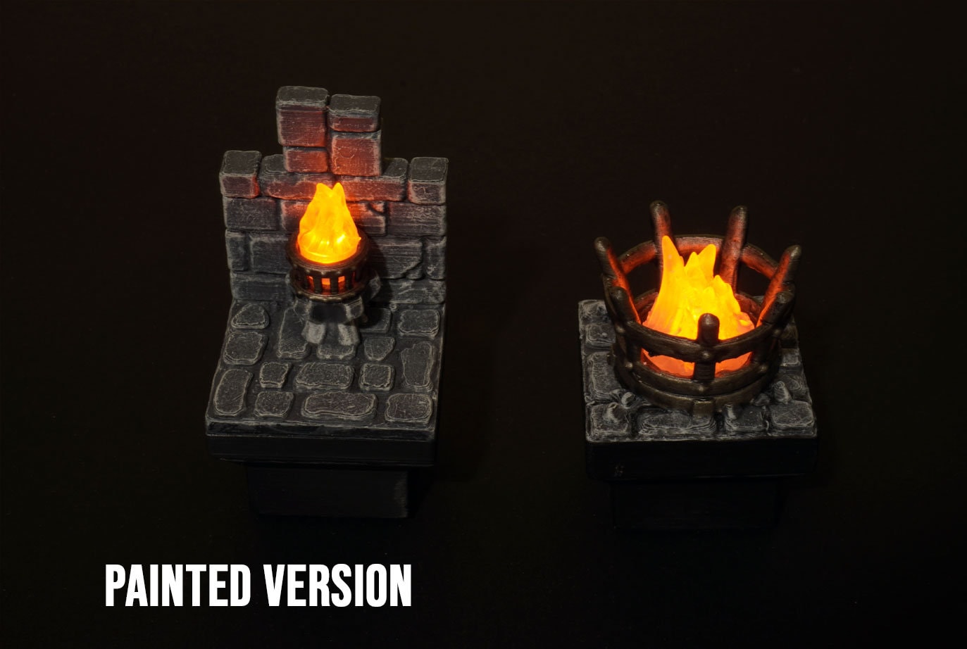 LED Light Set for Dungeon Blocks – Torches and Campfires for D&D