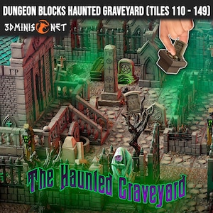Dungeon Blocks 3D Graveyard Builder: Modulära block - För D&D, Pathfinder, bordsspel och rollspel (block 110 till 149)
