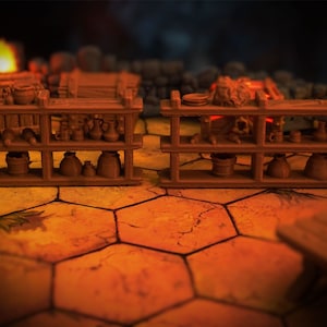 3D-Printed Shelves for Gloomhaven, Frosthaven, D&D, Pathfinder – Set of 2 RPG Terrain Pieces