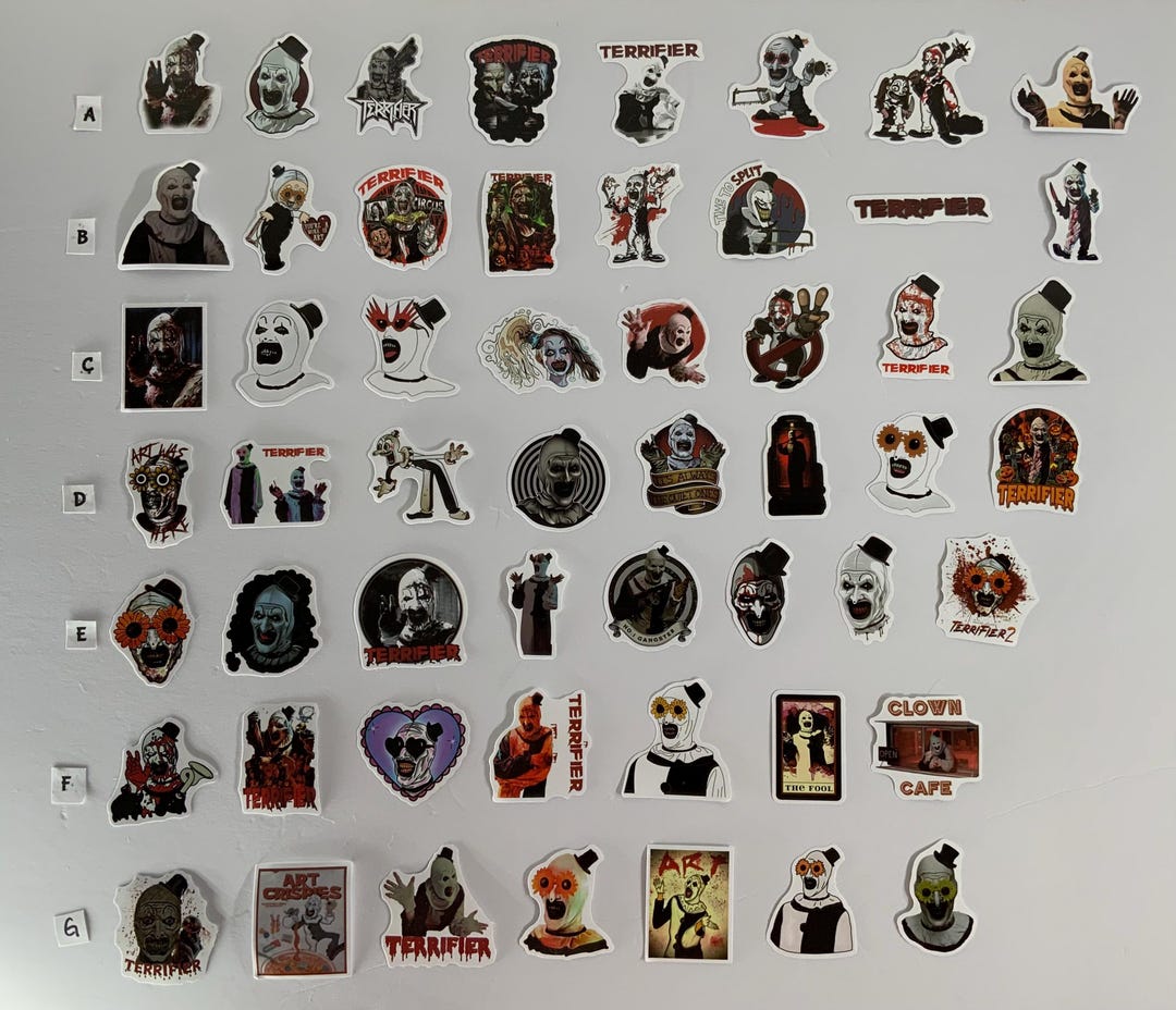 Terious Sticker Terrifier Stickers | Art the Clown, Horror Movie Stickers - Etsy