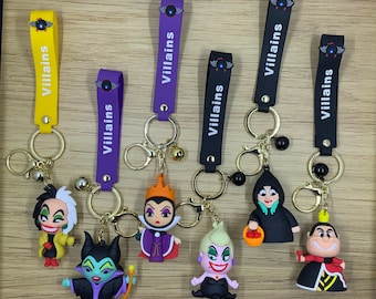 Llavero de villanos 3D: Cruella, Maléfica, Úrsula, Reina Malvada