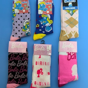Chaussettes Motifs Colorés Lot De 3 Chaussettes Courtes Barbie Pour Filles - Taille 23-26 EU - Coton - Motifs Colorés Lot Chaussettes Barbie 3 Paires Filles