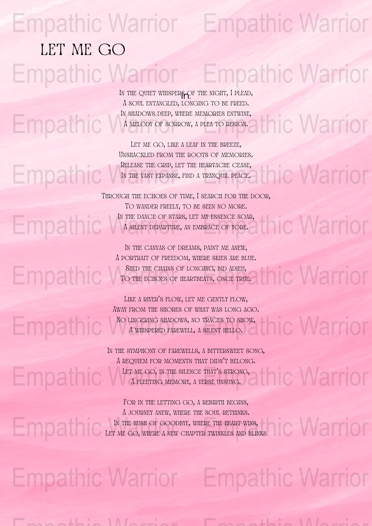 Let Me Go Poem Digital Print Digital Poem 5x Backgrounds and Font - Etsy