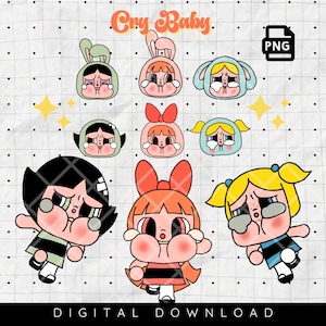 18 CRY BABY inspired cliparts, elements, stickers, PNG, Tshirt, digital download, Cry Baby, Cheer Up Baby, Instant Download
