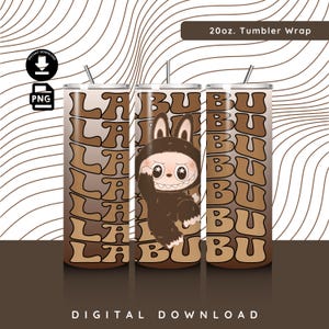20oz LABUBU Tumbler Wrap Sublimation, Labubu Skinny Tumbler PNG , Tumbler PNG Digital Download, Labubu Wrap Design, Instant Download