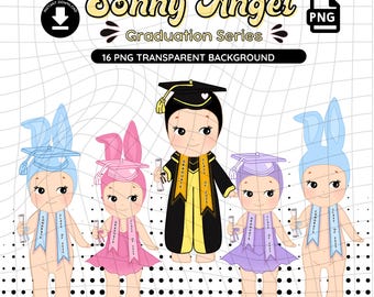 Sonny Angel 2025 Graduation Clipart, 16 PNG Designs (Digital Download)
