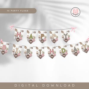 Labubu Printable Bunting Flags Party Decoration, Labubu Girl Boy Birthday Decor, Digital Download, Instant Download