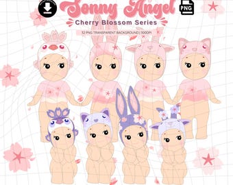 32 Sonny Angels Clipart, Kawaii Designs, Sonny Angels Inspired Hand Drawn PNG, Instant Download, Digital Download, Print and Cut PNG