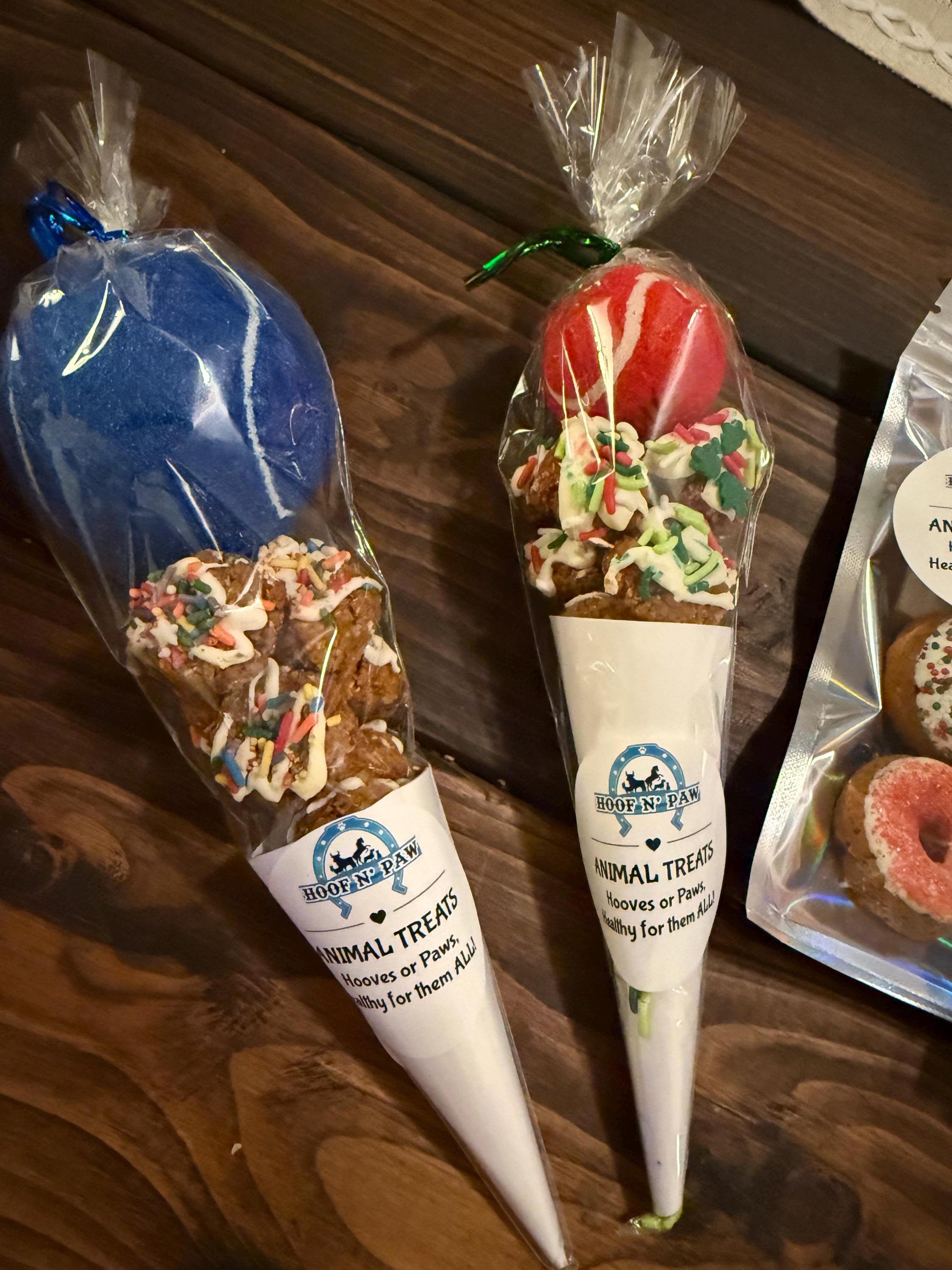 FUN Cones! Animal Treats With Squeaker Ball! Safe for All Pets and ...