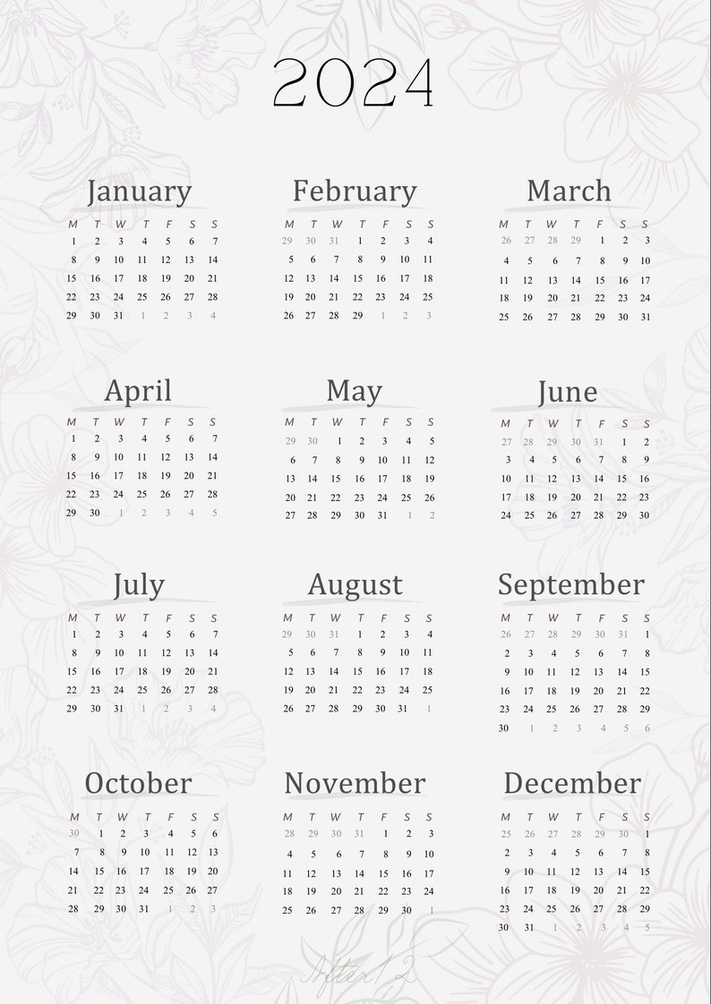 2024 Digital/ Printable PDF Calendar Planner Scheduler Etsy
