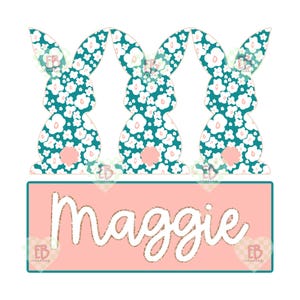 Easter Bunnies Custom Name PNG