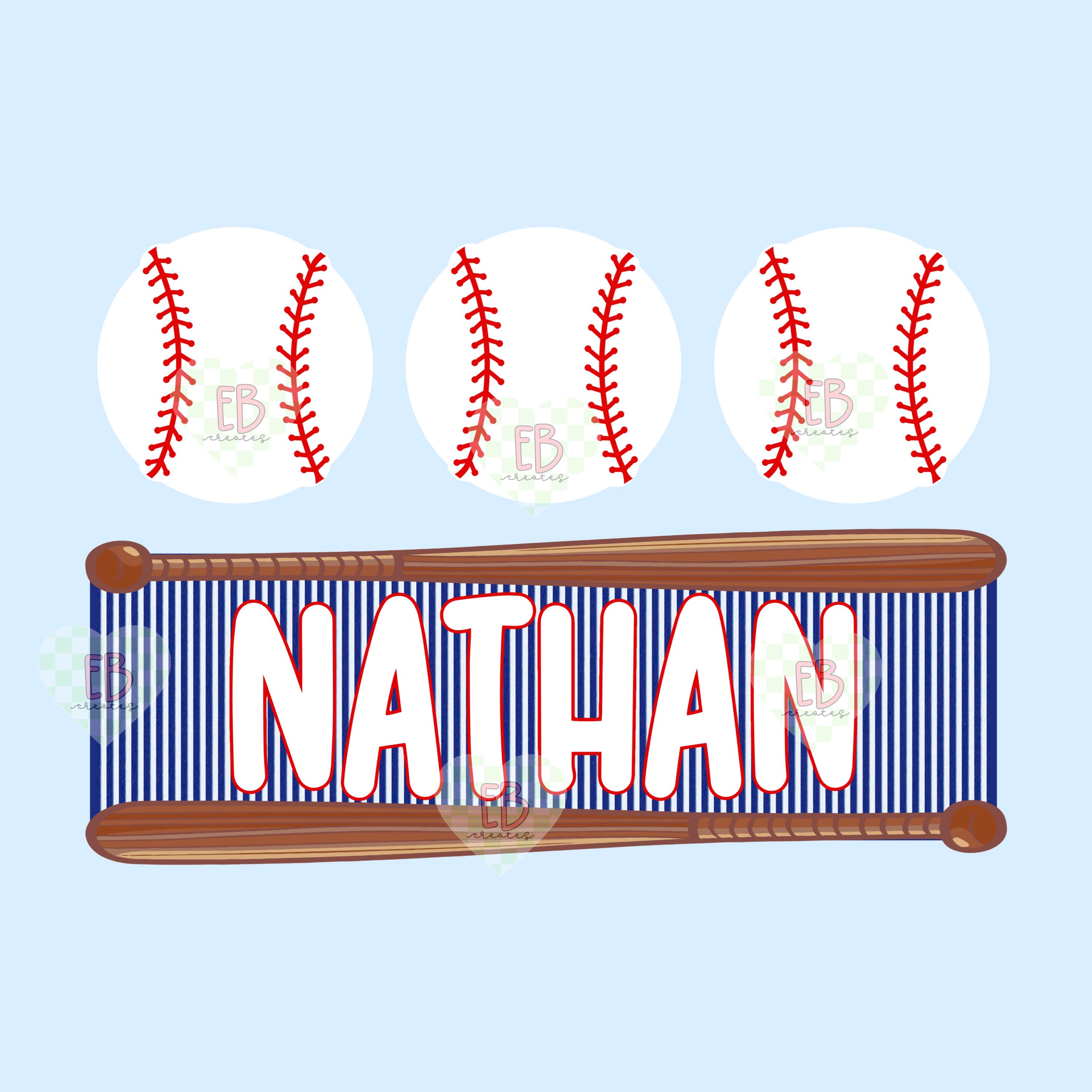 Boys Baseball Custom Name PNG - Etsy