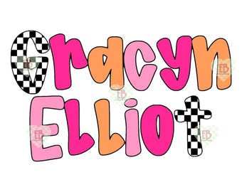 Checkered Custom Name PNG