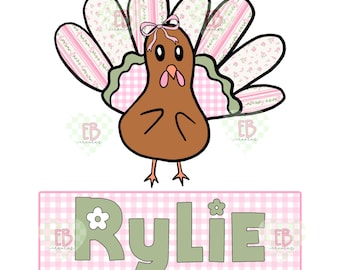 Preppy Turkey Custom Name PNG