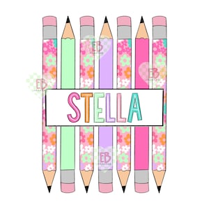 Hand Drawn Back To School Custom Name PNG