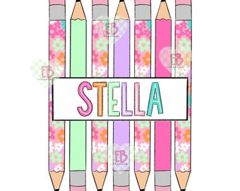 Hand Drawn Back To School Custom Name PNG