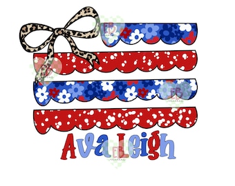 Patriotic Coquette Flag Custom Name PNG