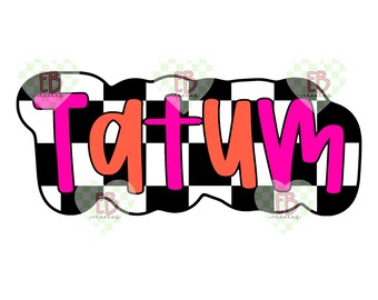 Checkered Custom Name PNG