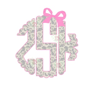 Coquette Camo Custom Scalloped Monogram PNG