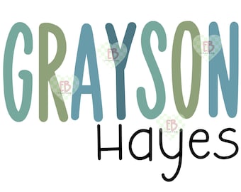 Custom Name PNG | Boys Name Clipart | Personalized Name Digital Download | Sublimation PNG for Shirts & Gifts