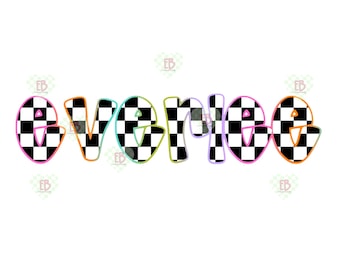 Checkered Custom Name PNG
