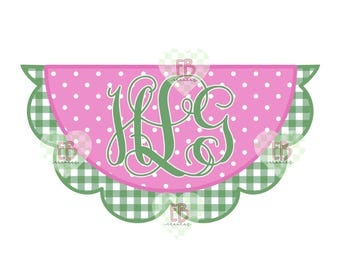 Preppy Watermelon Custom Interlocking Monogram PNG