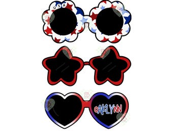 Patriotic Sunnies Custom Name PNG