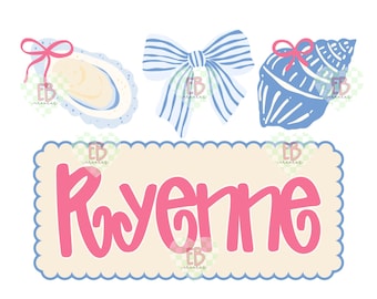 Coastal Beachy Coquette Custom Name PNG