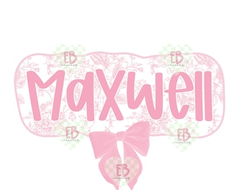 Pink Toile Custom Name PNG