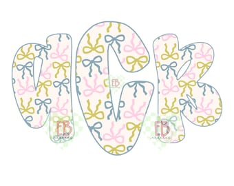 Coquette Custom Monogram PNG