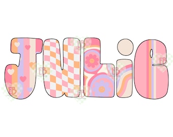 Retro Custom Name PNG