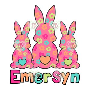 Easter Bunny Custom Name PNG