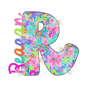 Floral Letter PNG | Custom Name Monogram (Digital Download)