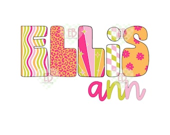 Retro Custom Name PNG