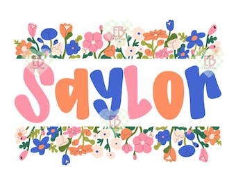 Spring Floral Custom Name PNG