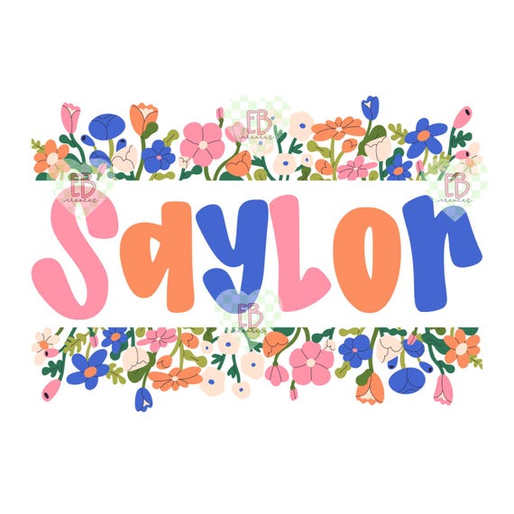Spring Floral Custom Name PNG