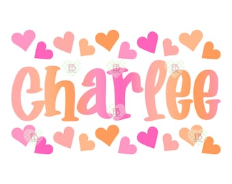 Hearts Custom Name PNG