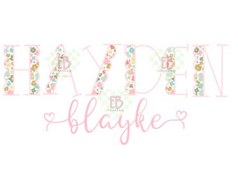 Nombre personalizado floral de primavera PNG
