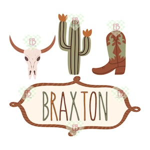 Boys Western Custom Name PNG