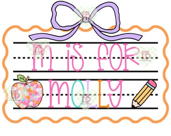 Girly Coquette Back To School Custom Name PNG