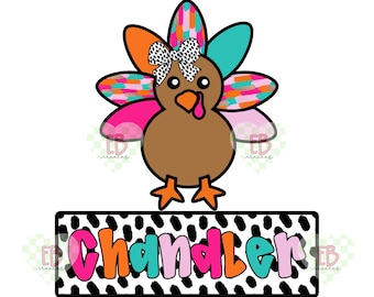 Colorful Turkey Custom Name PNG